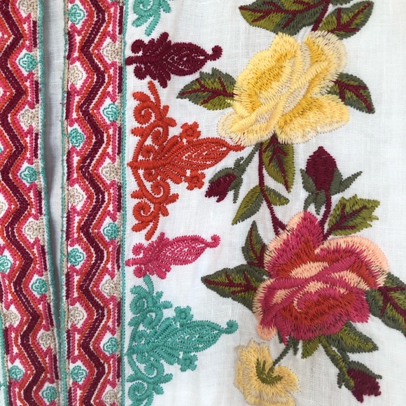 Johnny Was Embroidered Sleeveless Pocket Kimono L - Picture 7 of 16